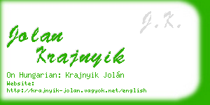 jolan krajnyik business card